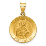 Load image into Gallery viewer, 14K Yellow Gold Polished and Satin St. Peter Medal Pendant 20mm width