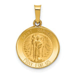 Load image into Gallery viewer, 14K Yellow Gold Polished and Satin St. Raphael Medal Pendant 16mm width