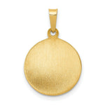 Load image into Gallery viewer, 14K Yellow Gold Polished and Satin First Holy Communion Medal Pendant 15mm width
