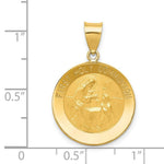 Load image into Gallery viewer, 14K Yellow Gold Polished and Satin First Holy Communion Medal Pendant 18mm width