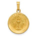 Load image into Gallery viewer, 14K Yellow Gold Polished and Satin Holy Communion Medal Pendant 15mm width