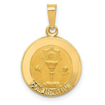 Load image into Gallery viewer, 14K Yellow Gold Polished and Satin Confirmation Medal Pendant 15mm width