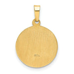 Load image into Gallery viewer, 14K Yellow Gold Polished and Satin Confirmation Medal Pendant 15mm width
