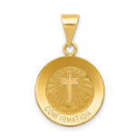 Load image into Gallery viewer, 14K Yellow Gold Polished and Satin Confirmation Medal Pendant 15mm width