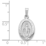 Load image into Gallery viewer, 14K White Gold Polished and Satin Miraculous Medal Pendant 11mm width