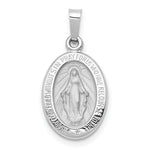 Load image into Gallery viewer, 14K White Gold Polished and Satin Miraculous Medal Pendant 11mm width
