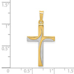 Load image into Gallery viewer, 14K Yellow Gold Rhodium Satin and Polished Latin Cross Pendant