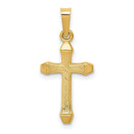 Load image into Gallery viewer, 14K Yellow Gold Textured and Polished Latin Cross Pendant