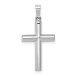 Load image into Gallery viewer, 14K White Gold Brushed and Polished Hollow Latin Cross Pendant