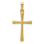 Load image into Gallery viewer, 14K Yellow Gold Textured and Polished Latin Cross Pendant