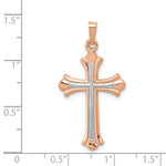 Load image into Gallery viewer, 14K Rose Gold W/ White Rhodium Cross Pendant