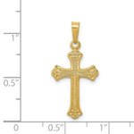 Load image into Gallery viewer, 14K Yellow Gold Polished Fleur de lis Cross Pendant