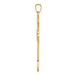 Load image into Gallery viewer, 14K Yellow Gold Textured and Polished Fleur de lis Cross Pendant