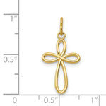 Load image into Gallery viewer, 14K Yellow Gold Polished Small Ribbon Cross Pendant