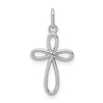 Load image into Gallery viewer, 14K White Gold Polished Small Ribbon Cross Pendant