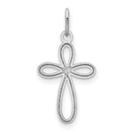 Load image into Gallery viewer, 14K White Gold Polished Small Ribbon Cross Pendant