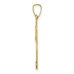 Load image into Gallery viewer, 14K Yellow Gold and Rhodium Polished Claddagh Cross Pendant