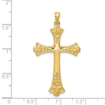 Load image into Gallery viewer, 14K Yellow Gold Fleur De Lis Cross Pendant 46mm length