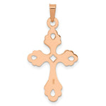 Load image into Gallery viewer, 14K Rose Gold Polished Fleur De Lis Cross Pendant