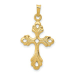 Load image into Gallery viewer, 14K Yellow Gold Polished Fleur De Lis Cross Pendant