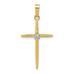 Load image into Gallery viewer, 14K Yellow Gold Diamond Polished Passion Cross Pendant