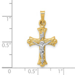 Load image into Gallery viewer, 14K Two-tone Gold Polished INRI Crucifix Cross Pendant
