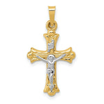 Load image into Gallery viewer, 14K Two-tone Gold Polished INRI Crucifix Cross Pendant