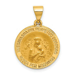Load image into Gallery viewer, 14K Yellow Gold Hollow Polished/Satin Round Spanish Perpetuo Socorro Medal