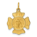 Load image into Gallery viewer, 14K Yellow Gold Solid Polished/Satin Small St. Florian Fire Dept. Badge Medal