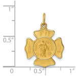 Load image into Gallery viewer, 14K Yellow Gold Solid Polished/Satin Small St. Florian Fire Dept. Badge Medal