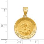 Load image into Gallery viewer, 14K Yellow Gold Hollow Polished/Satin Round Spanish San Miguel Medal