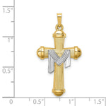 Load image into Gallery viewer, 14K Two-Tone Gold Hollow Polished Draped Cross