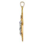 Load image into Gallery viewer, 14K Two-Tone Gold Hollow Polished Fleur de Lis Crucifix