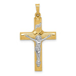 Load image into Gallery viewer, 14K Two-Tone Gold Hollow Polished Center X Crucifix