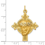 Load image into Gallery viewer, 14K Yellow Gold Hollow Polished/Satin Medium Jesus Medal Cross