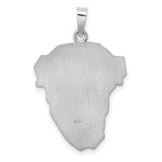 Load image into Gallery viewer, 14k White Gold Hollow Polished/Satin Medium Jesus Medal