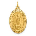 Load image into Gallery viewer, 14K Yellow Gold Solid Polished/Satin Oval Our Lady of Guadalupe Medal