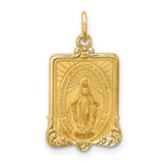 Load image into Gallery viewer, 14K Yellow Gold Solid Polished/Satin Medium Rectangle Framed Miraculous Medal