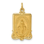 Load image into Gallery viewer, 14K Yellow Gold Solid Polished/Satin Large Rectangle Framed Miraculous Medal
