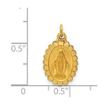 Load image into Gallery viewer, 14K Yellow Gold Solid Polished/Satin Small Oval Scalloped Miraculous Medal