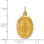 Load image into Gallery viewer, 14K Yellow Gold Solid Polished/Satin Medium Oval Scalloped Miraculous Medal