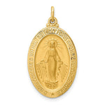 Load image into Gallery viewer, 14K Yellow Gold Solid Polished/Satin Medium Oval Miraculous Medal