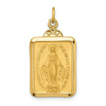 Load image into Gallery viewer, 14K Yellow Gold Solid Polished/Satin Rectangle With Fan Top Miraculous Medal