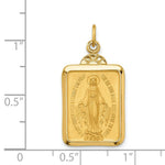 Load image into Gallery viewer, 14K Yellow Gold Solid Polished/Satin Rectangle With Fan Top Miraculous Medal