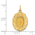 Load image into Gallery viewer, 14K Yellow Gold Solid Polished/Satin Small Fancy Oval Miraculous Medal