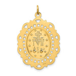 Load image into Gallery viewer, 14K Yellow Gold Solid Polished/Satin Fancy Pierced Oval Miraculous Medal