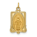 Load image into Gallery viewer, 14K Yellow Gold Solid Polished/Satin Rectangular Miraculous Medal