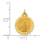 Load image into Gallery viewer, 14K Yellow Gold Solid Polished/Satin Small Round Scalloped Miraculous Medal