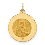 Load image into Gallery viewer, 14K Yellow Gold Solid Polished/Satin Small Queen of Holy Scapular Reversible Medal