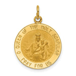 Load image into Gallery viewer, 14K Yellow Gold Solid Polished/Satin Small Queen of Holy Scapular Reversible Medal